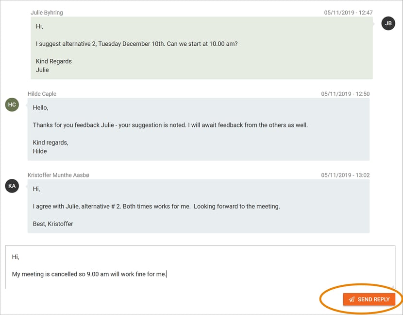 Answer message(1)