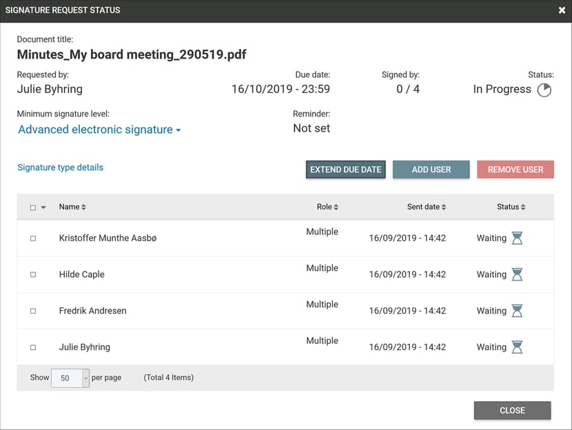 Manage signature requests(1)
