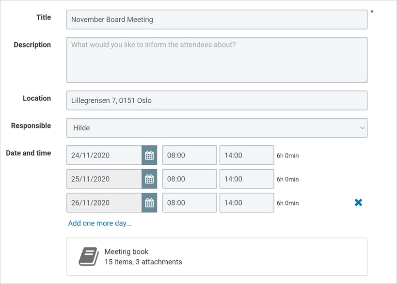 Meetings several days(1)