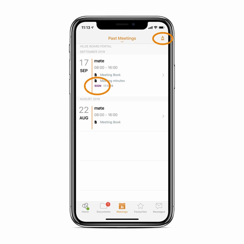 Signing from meetings tab_iphon