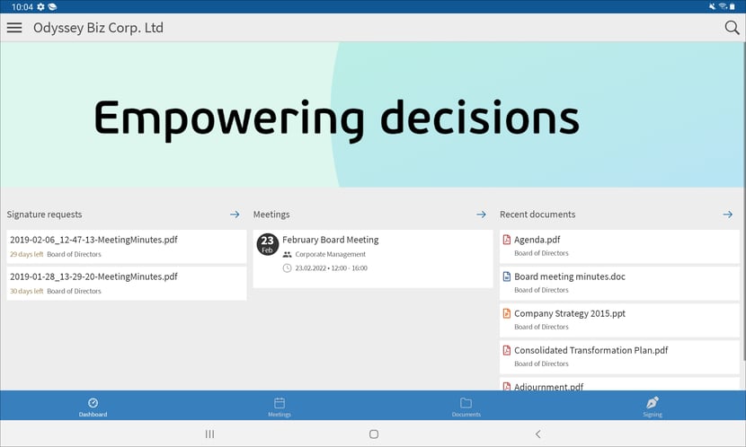 app homepage