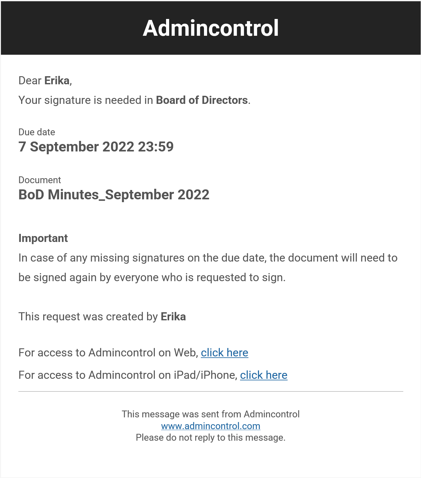 email reminder