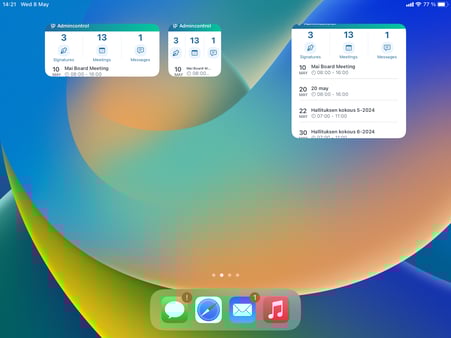 dashboard with edit widgets