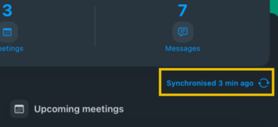 syncronize app highlighted