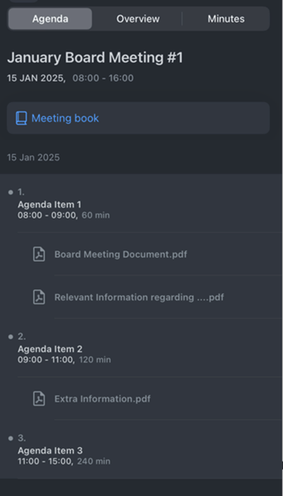 viewing and working in a meeting