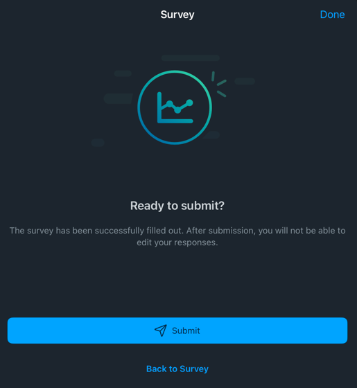 submit survey screen
