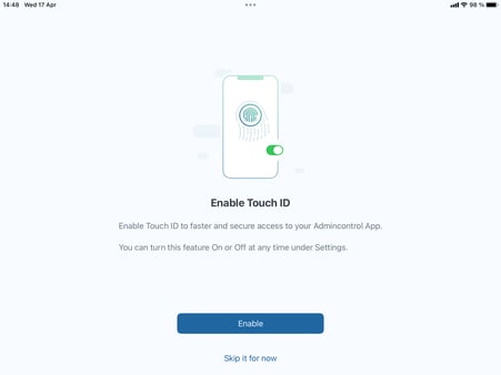 enable touch or face id