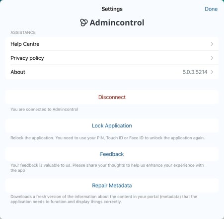 go offline or repair metadata under settings