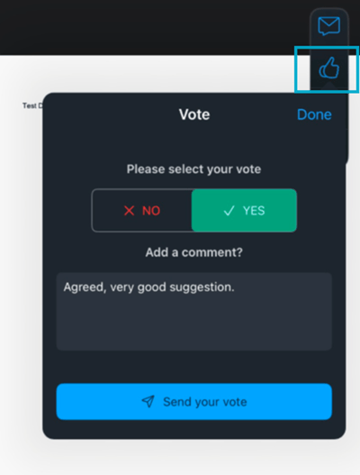 voting view inside document