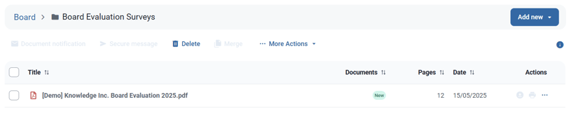 Survey located in document folder