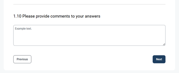 Click next to move to new section