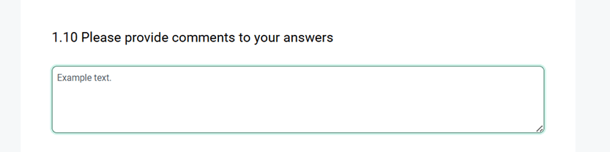Click inside the text box with the placeholder Example text and enter your written response.