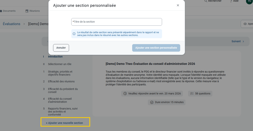 Ajouter des questions personnalisées
