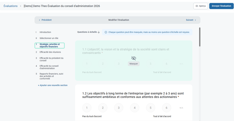 Masquer les questions