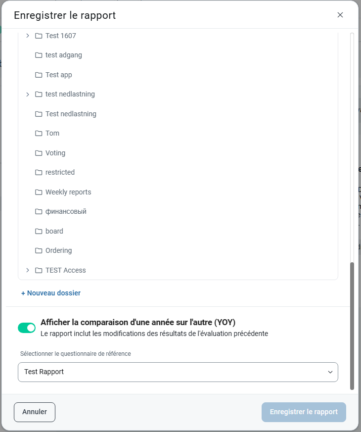 Activer la comparaison YOY
