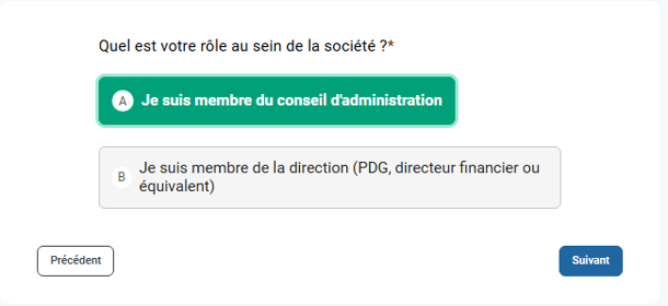 Sélectionnez votre rôle