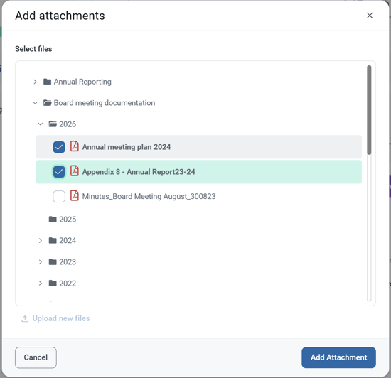 add existing documents