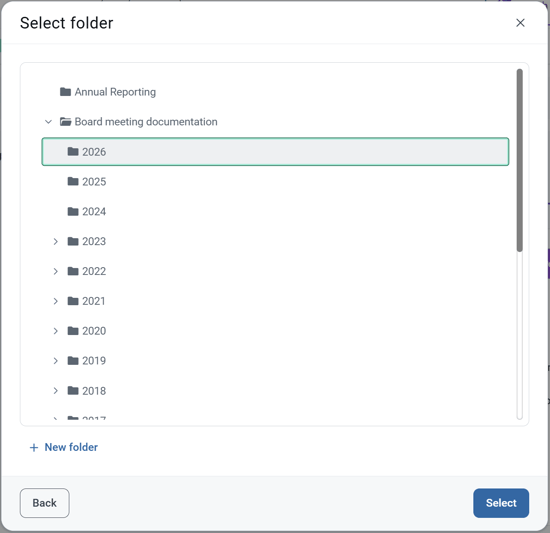 select upload folder