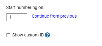select starting number for agenda
