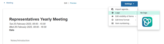 select logo for agenda