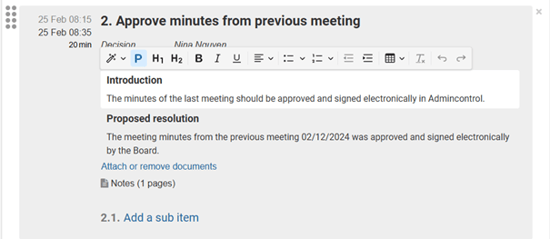 example of text formatting