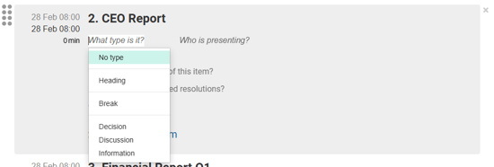 change type of agenda item