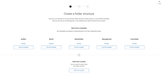 select folder template menu