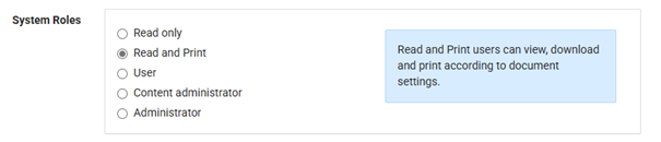 Edit a users system role
