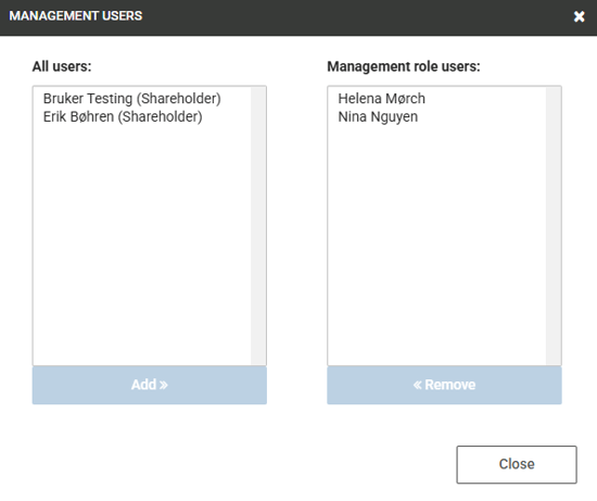 selection of users under management