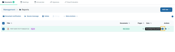 clicking download document button