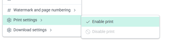 enable print on document