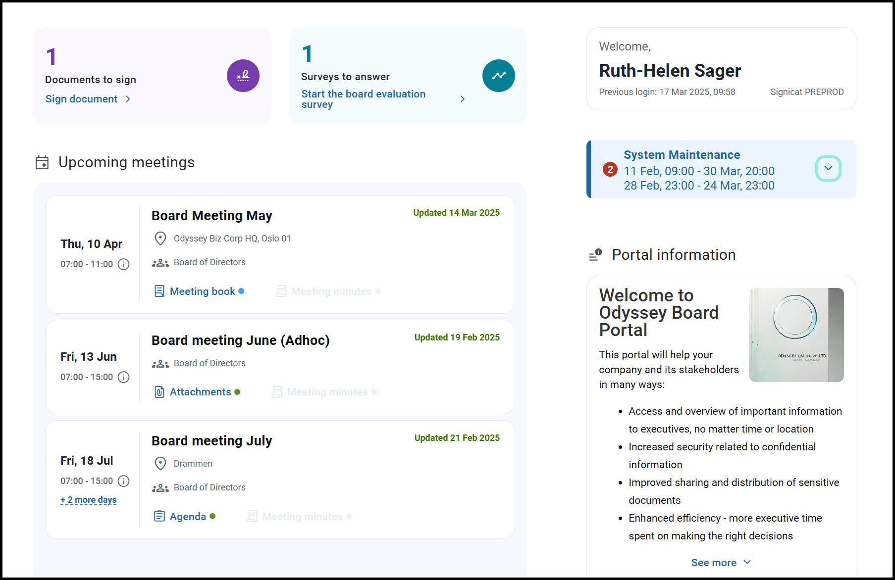 home page view for users