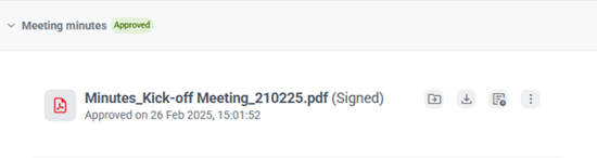 completed signature of minutes