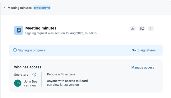 meeting minutes request status