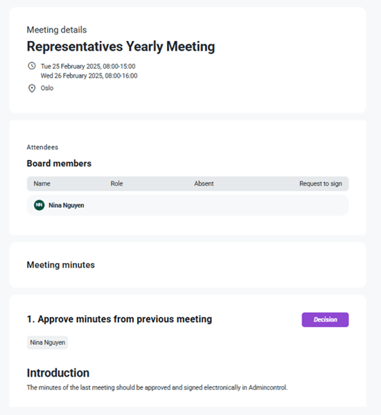 agenda items imported into minutes