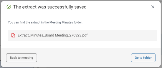 save extract of minutes