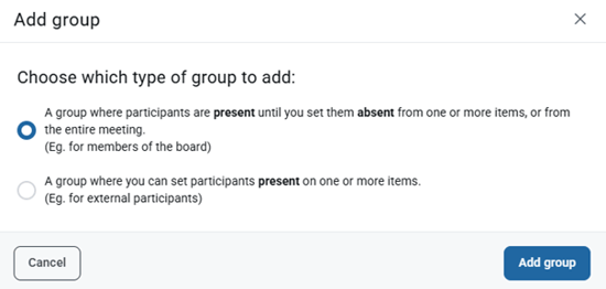 add group type