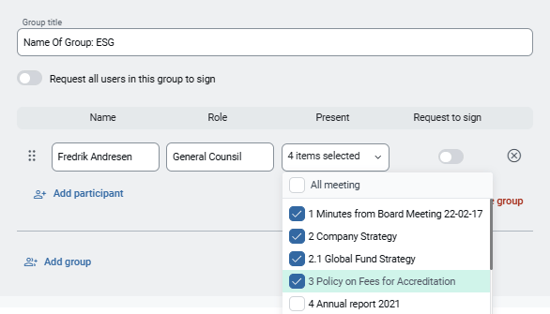 edit attendee for items