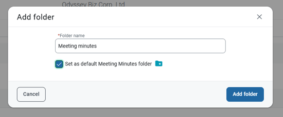 Add folder meeting minutes