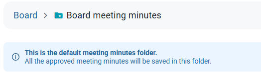 default meeting minutes folder info banner