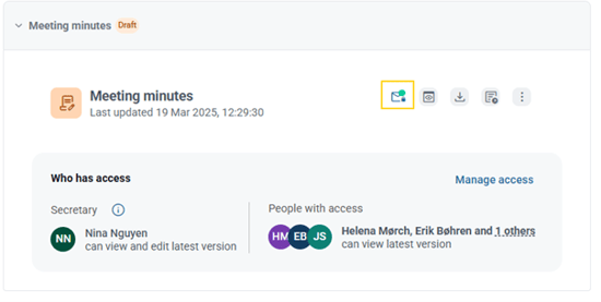 view feedback from minutes area