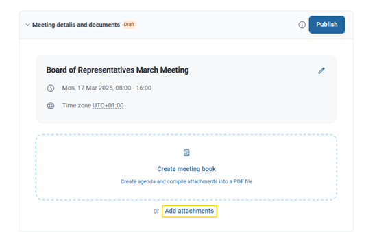 add attachments meeting