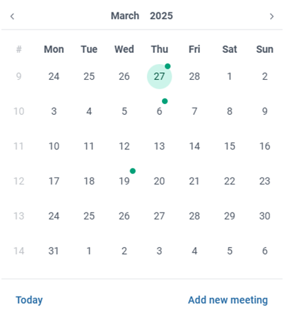 calendar view marking with icons