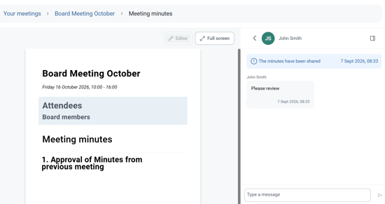 shared minutes
