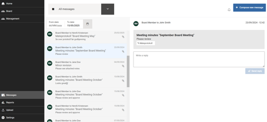 secure messaging inbox