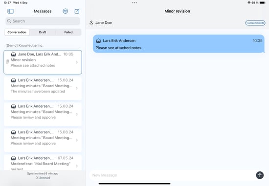 secure message shown on iPad