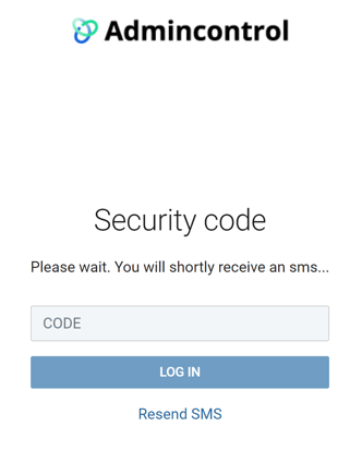 Enter two factor code screen