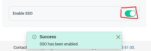 49 Toggle the Enable SSO ON