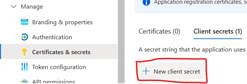 6. Click New client secret