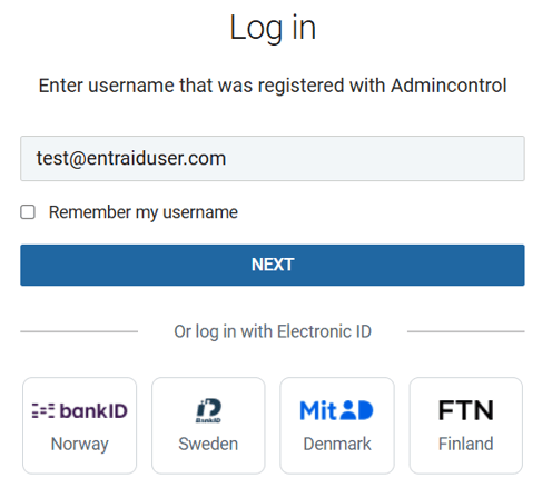 Login tenant user Admincontrol
